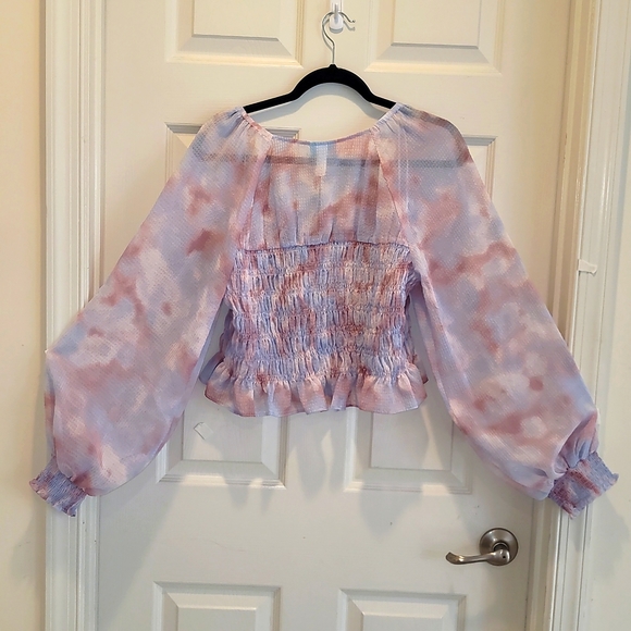 Puff Sleeves Long Sleeve Smocked Bodice Top - Future Collecti… - Picture 7 of 10